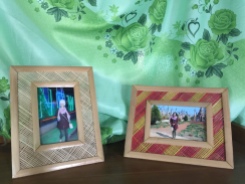 Bamboo photo frames made by students in KNWO's vocational training workshop