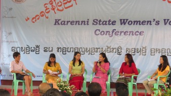 Panel discussion on topics involving women’s peace and security, at the 2016 Karenni State Women's Voice Conference.